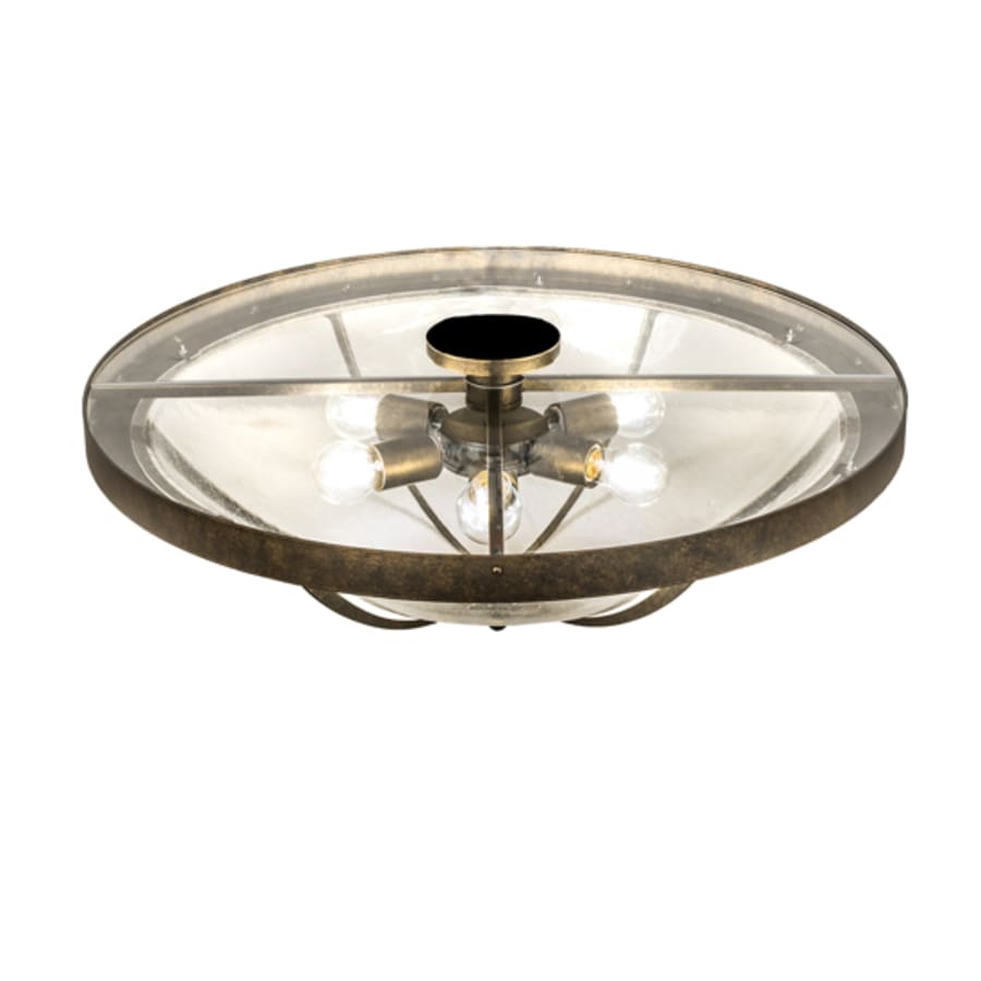 Meyda Tiffany Dominga 6 Light 30" Wide Flush Mount Bowl Ceiling Fixture - Dark Smoke Finish