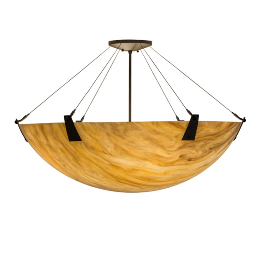 Meyda Tiffany Araneta 4 Light 37" Wide Semi-Flush Bowl Ceiling Fixture - Oil Rubbed Bronze Finish - Medium Bulb Base