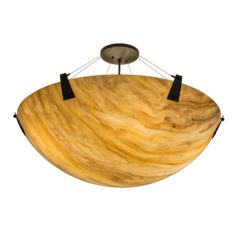 Meyda Tiffany Araneta 4 Light 37" Wide Semi-Flush Bowl Ceiling Fixture - Oil Rubbed Bronze Finish - Medium Bulb Base