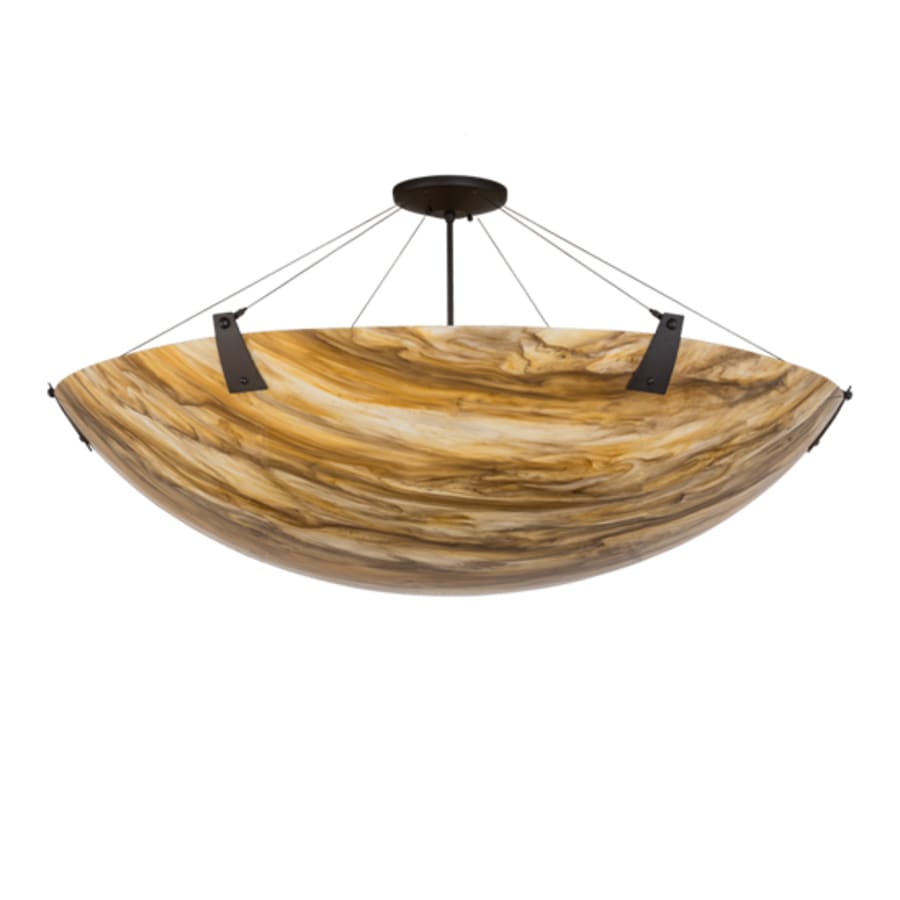 Meyda Tiffany Araneta 6 Light 49" Wide Semi-Flush Bowl Ceiling Fixture - Oil Rubbed Bronze Finish - Medium Bulb Base
