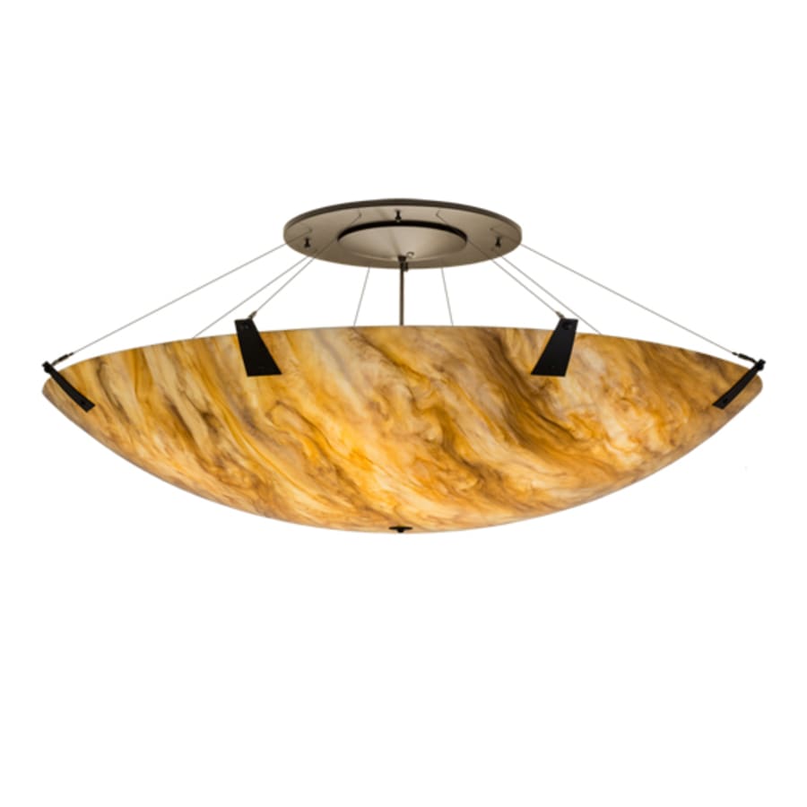 Meyda Tiffany Araneta 12 Light 61" Wide Semi-Flush Bowl Ceiling Fixture - Oil Rubbed Bronze Finish - GU24 Bulb Base