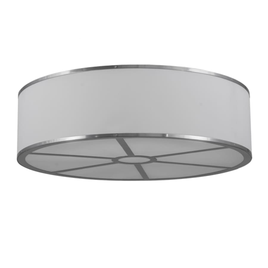 Meyda Tiffany Cilindro 6 Light 36" Wide Semi-Flush Drum Ceiling Fixture - Chrome Finish - Medium Bulb Base