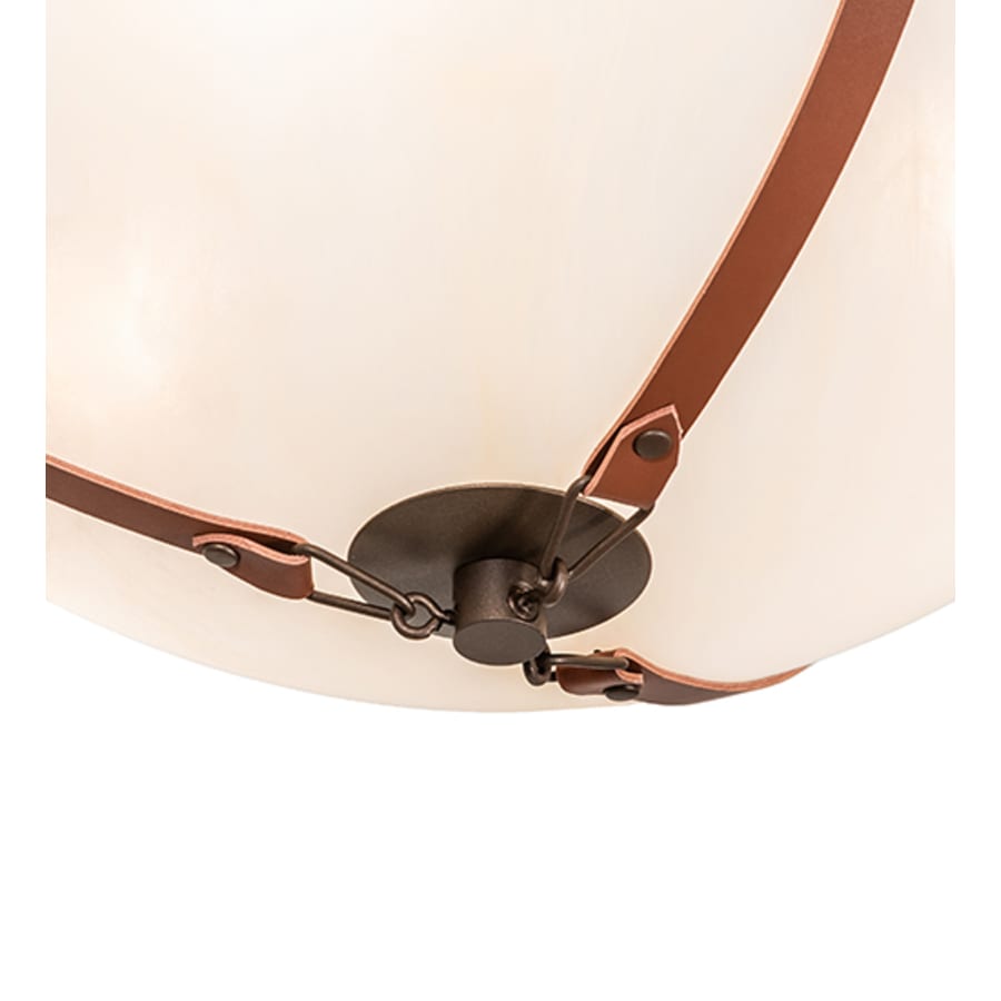 Meyda Tiffany Saddle Strap 3 Light 22" Wide Semi-Flush Bowl Ceiling Fixture