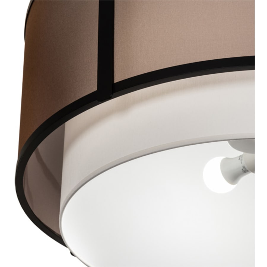 Meyda Tiffany Cilindro 3 Light 30" Wide Semi-Flush Drum Ceiling Fixture - Flat Black Finish - Medium Bulb Base