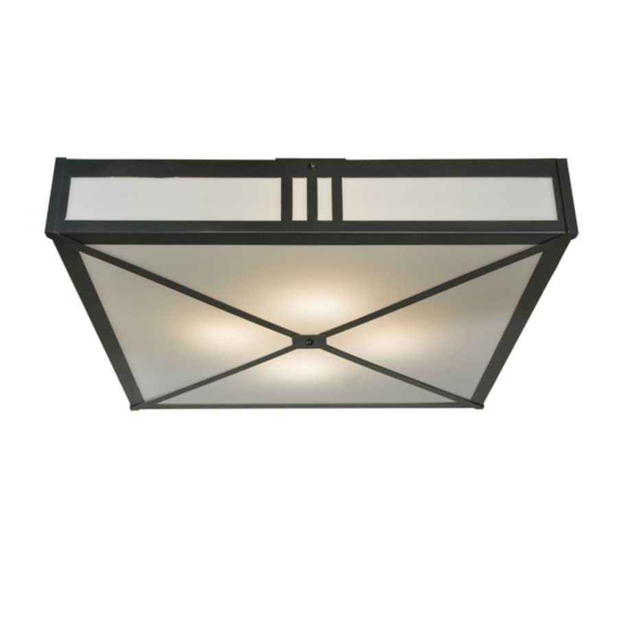 Meyda Tiffany Whitewing 4 Light 36" Wide Flush Mount Square Ceiling Fixture - Blackened Pewter Finish - Medium Bulb Base