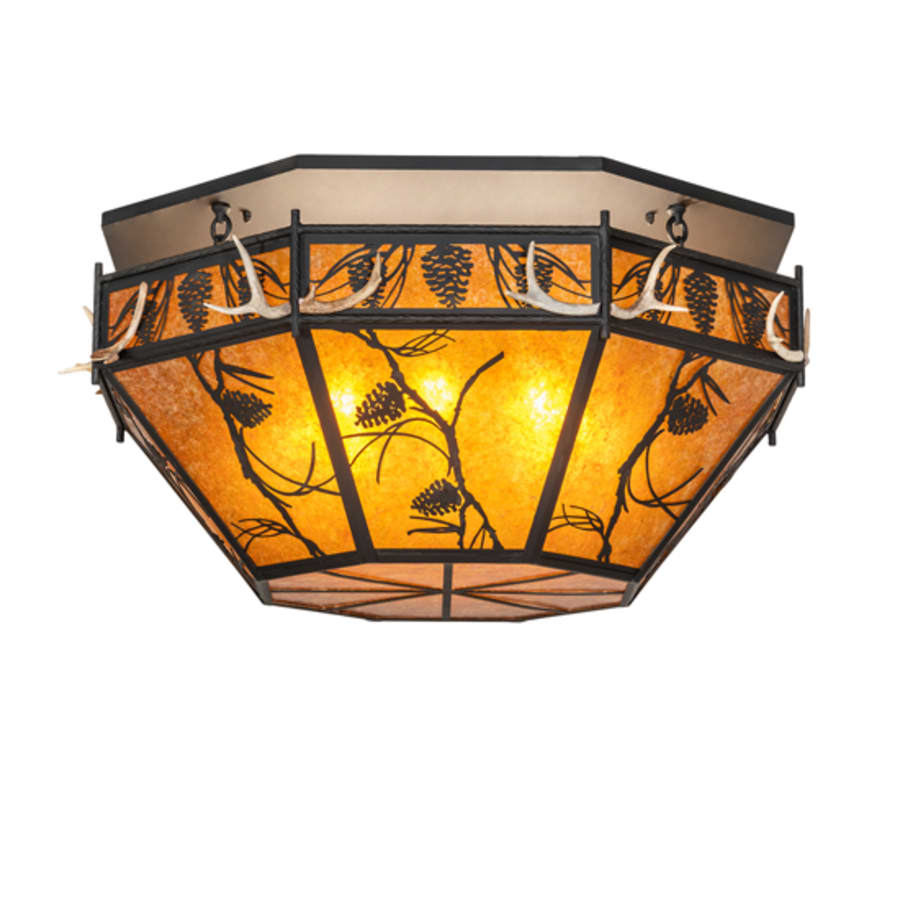 Meyda Tiffany Whispering Pines 8 Light 46" Wide Semi-Flush Ceiling Fixture
