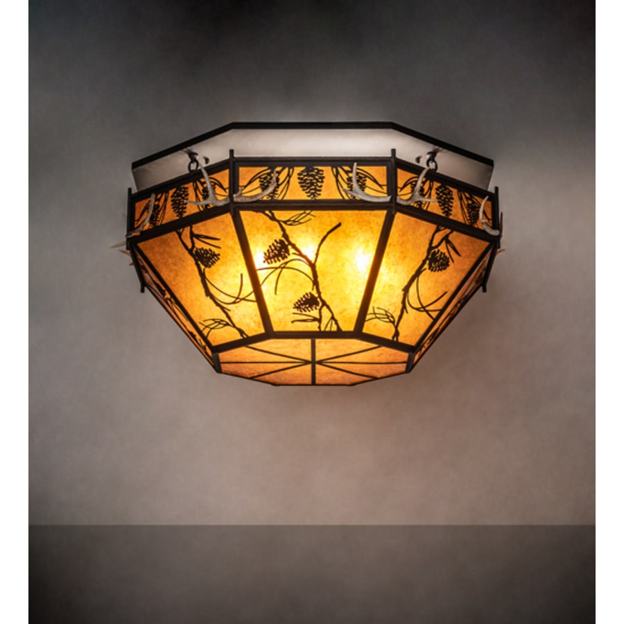 Meyda Tiffany Whispering Pines 8 Light 46" Wide Semi-Flush Ceiling Fixture