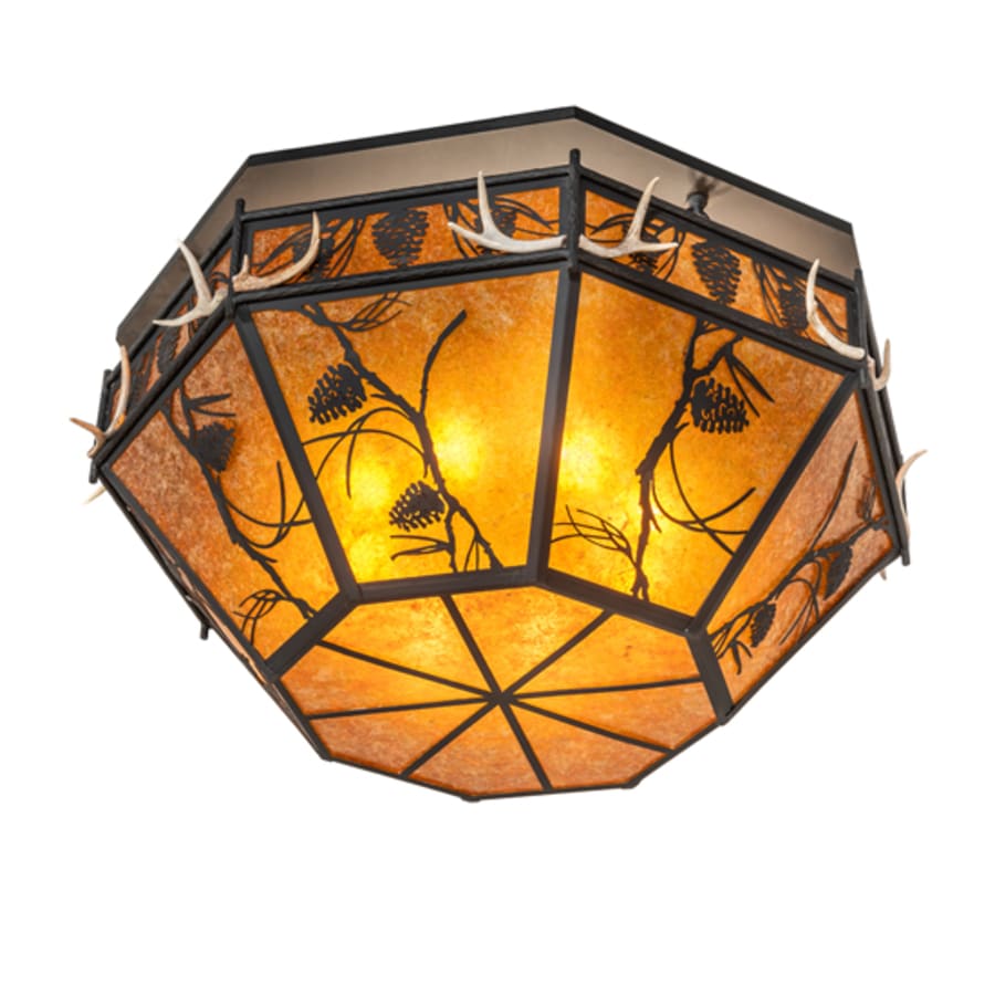 Meyda Tiffany Whispering Pines 8 Light 46" Wide Semi-Flush Ceiling Fixture