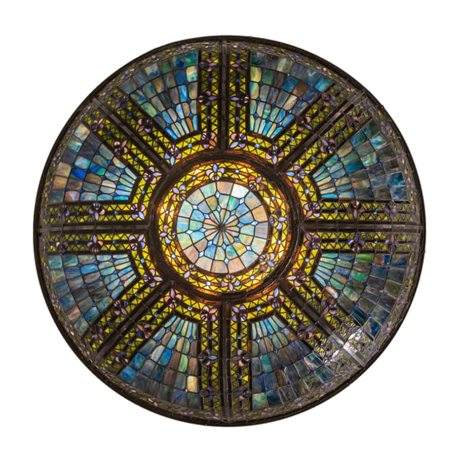 Meyda Tiffany Fleur-de-lis 8 Light 40" Wide Semi-Flush Bowl Ceiling Fixture - Oil Rubbed Bronze Finish