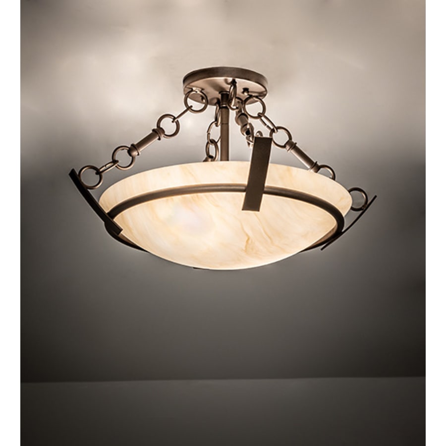 Meyda Tiffany Covina 2 Light 18" Wide Semi-Flush Bowl Ceiling Fixture