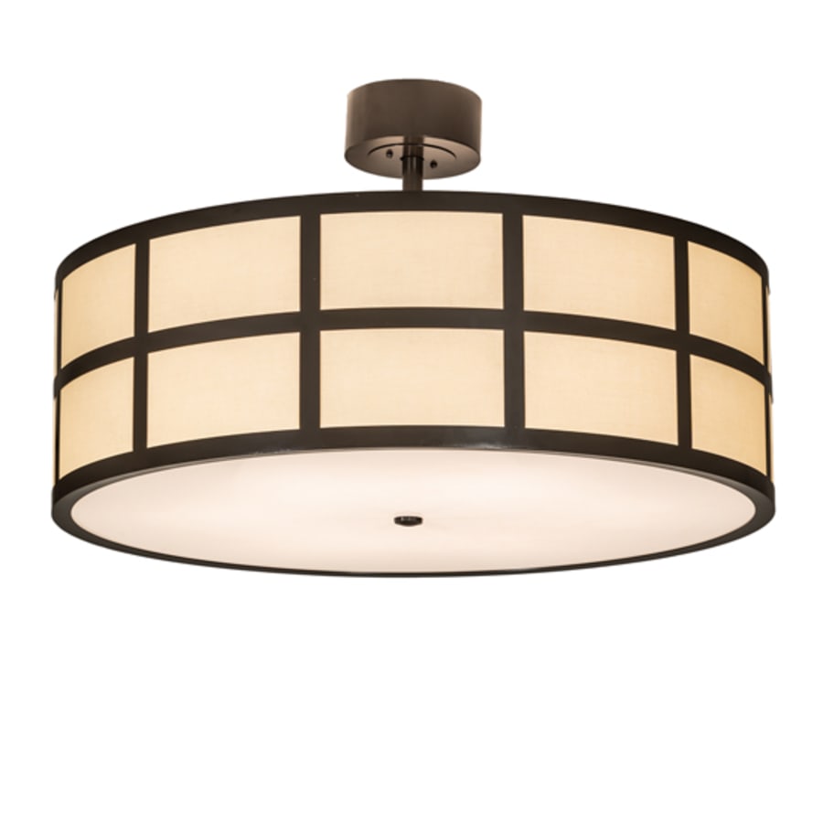 Meyda Tiffany Cilindro Barnabas 6 Light 36" Wide Semi-Flush Drum Ceiling Fixture - Timeless Bronze Finish