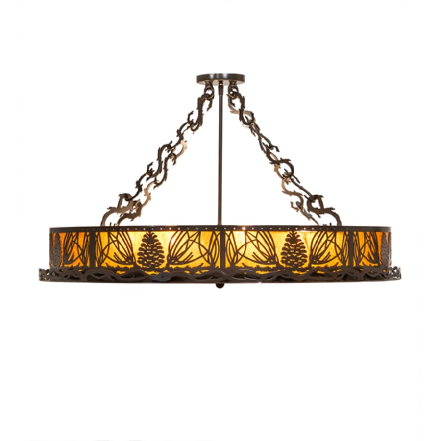 Meyda Tiffany Mountain Pine 8 Light 36" Wide Semi-Flush Drum Ceiling Fixture