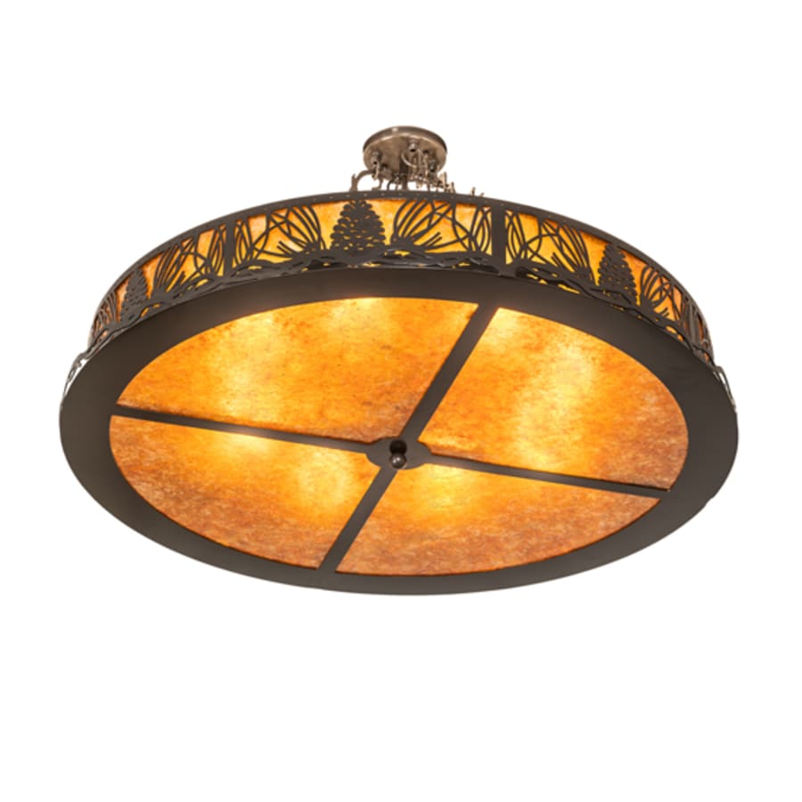 Meyda Tiffany Mountain Pine 8 Light 36" Wide Semi-Flush Drum Ceiling Fixture