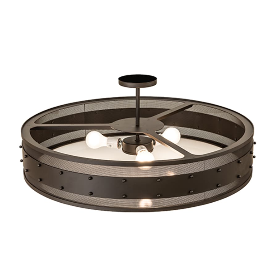 Meyda Tiffany Nolan 3 Light 30" Wide Semi-Flush Drum Ceiling Fixture
