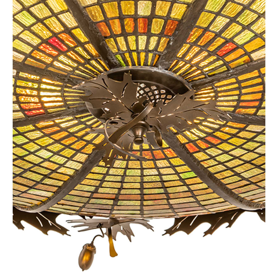 Meyda Tiffany Acorn and Oak Leaf 8 Light 48" Wide Semi-Flush Ceiling Fixture