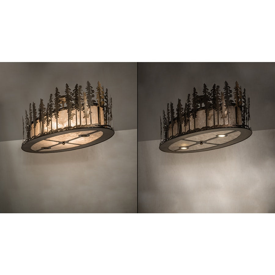 Meyda Tiffany Tall Pines 6 Light 48" Wide Semi-Flush Ceiling Fixture