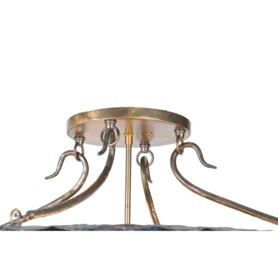 Meyda Tiffany Greenbriar Oak 6 Light 36" Wide Semi-Flush Bowl Ceiling Fixture
