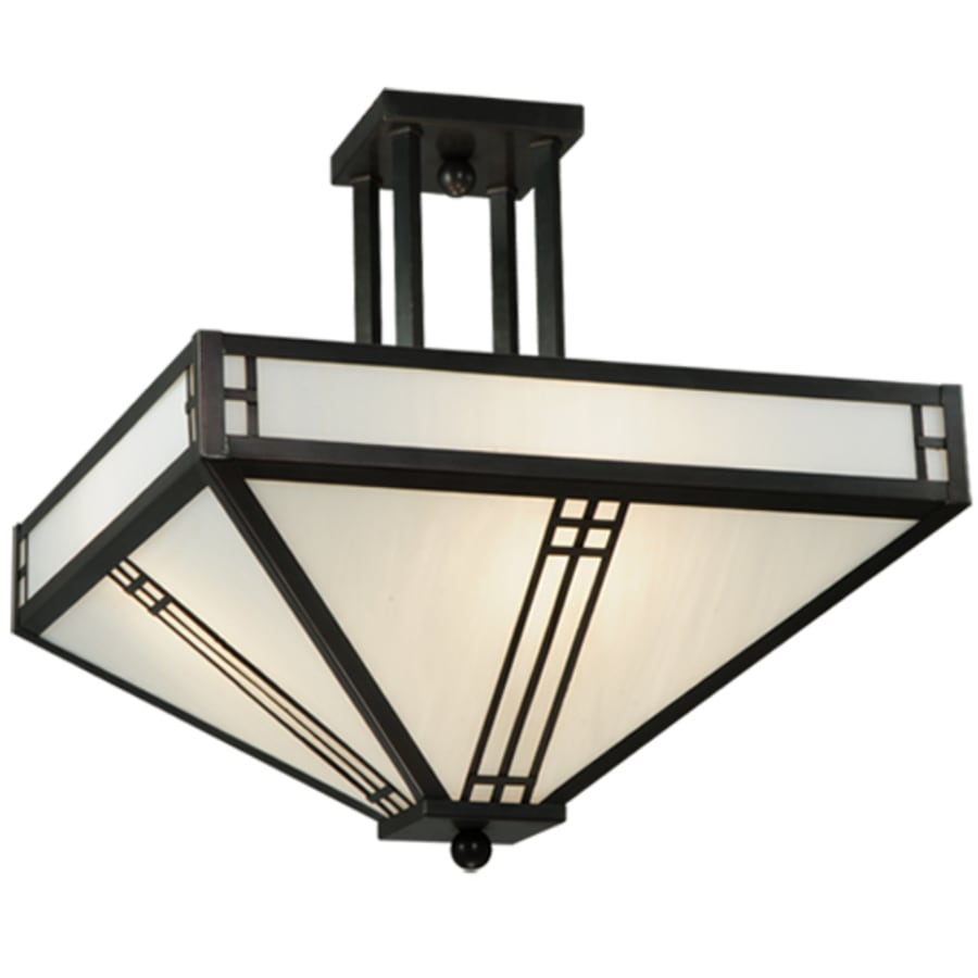 Meyda Tiffany Prairie Loft 4 Light 25" Wide Semi-Flush Ceiling Fixture