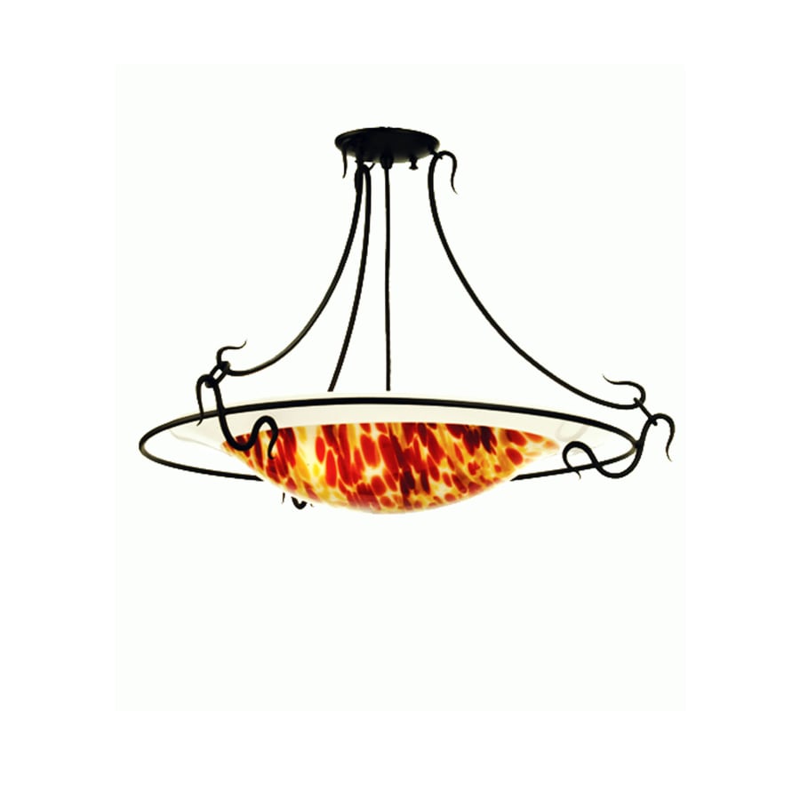 Meyda Tiffany Metro Fusion 3 Light 30" Wide Semi Flush Ceiling Fixture with Multi-colored Glass Shade