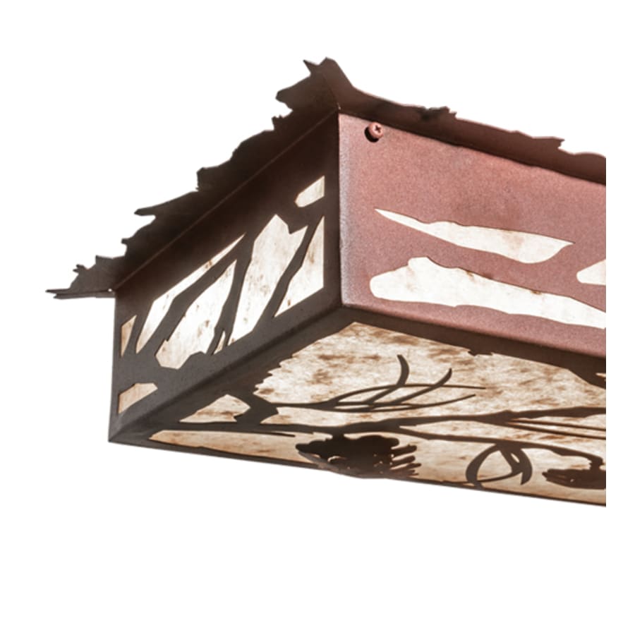 Meyda Tiffany Whispering Pines 62" Wide LED Flush Mount Ceiling Fixture - Rust / Wrought Iron Finish