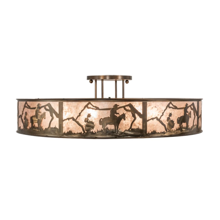 Meyda Tiffany Cowboy 6 Light 49" Wide Semi-Flush Drum Ceiling Fixture