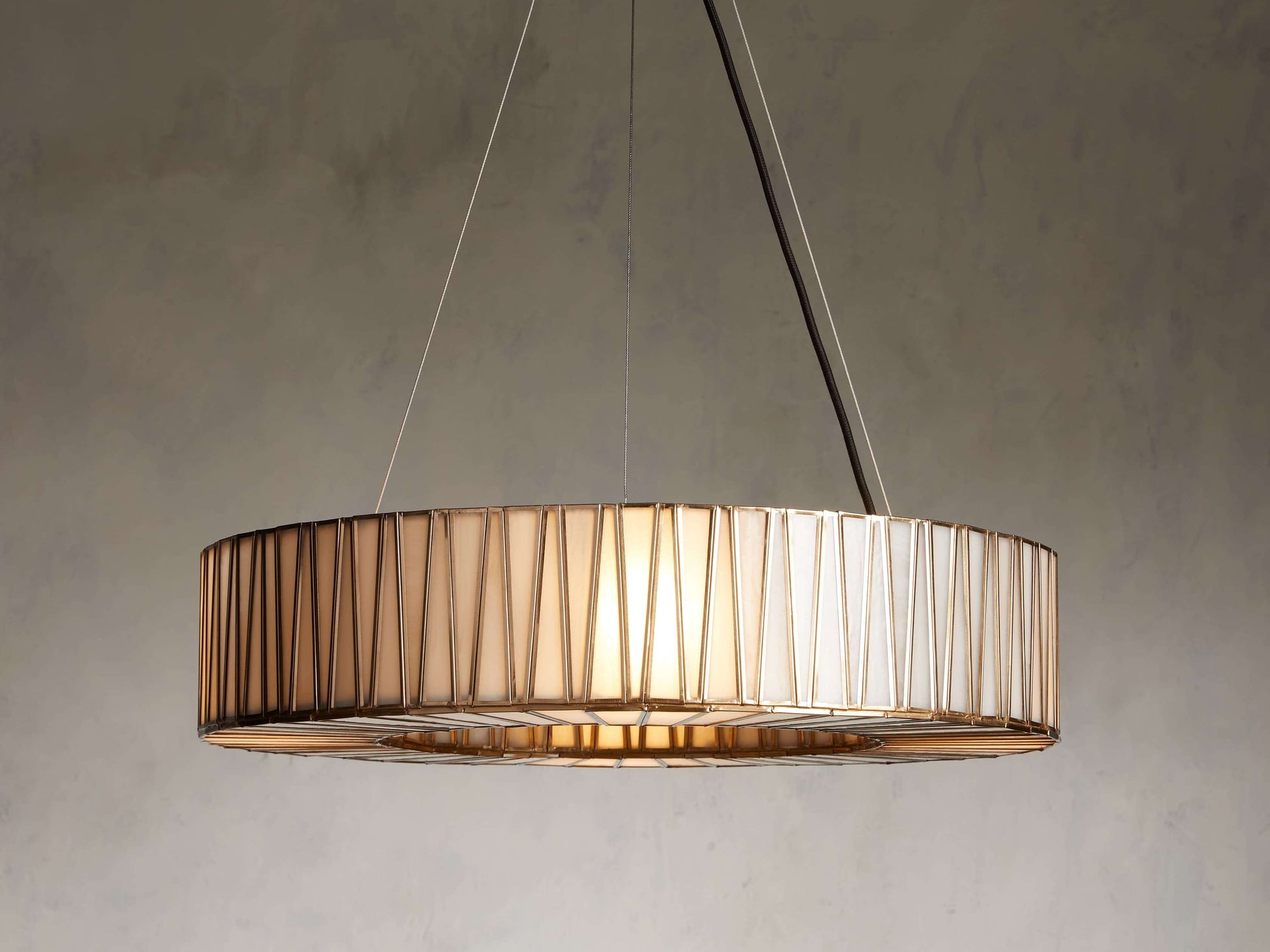 Mid-Century Blown Glass Cable Chandelier