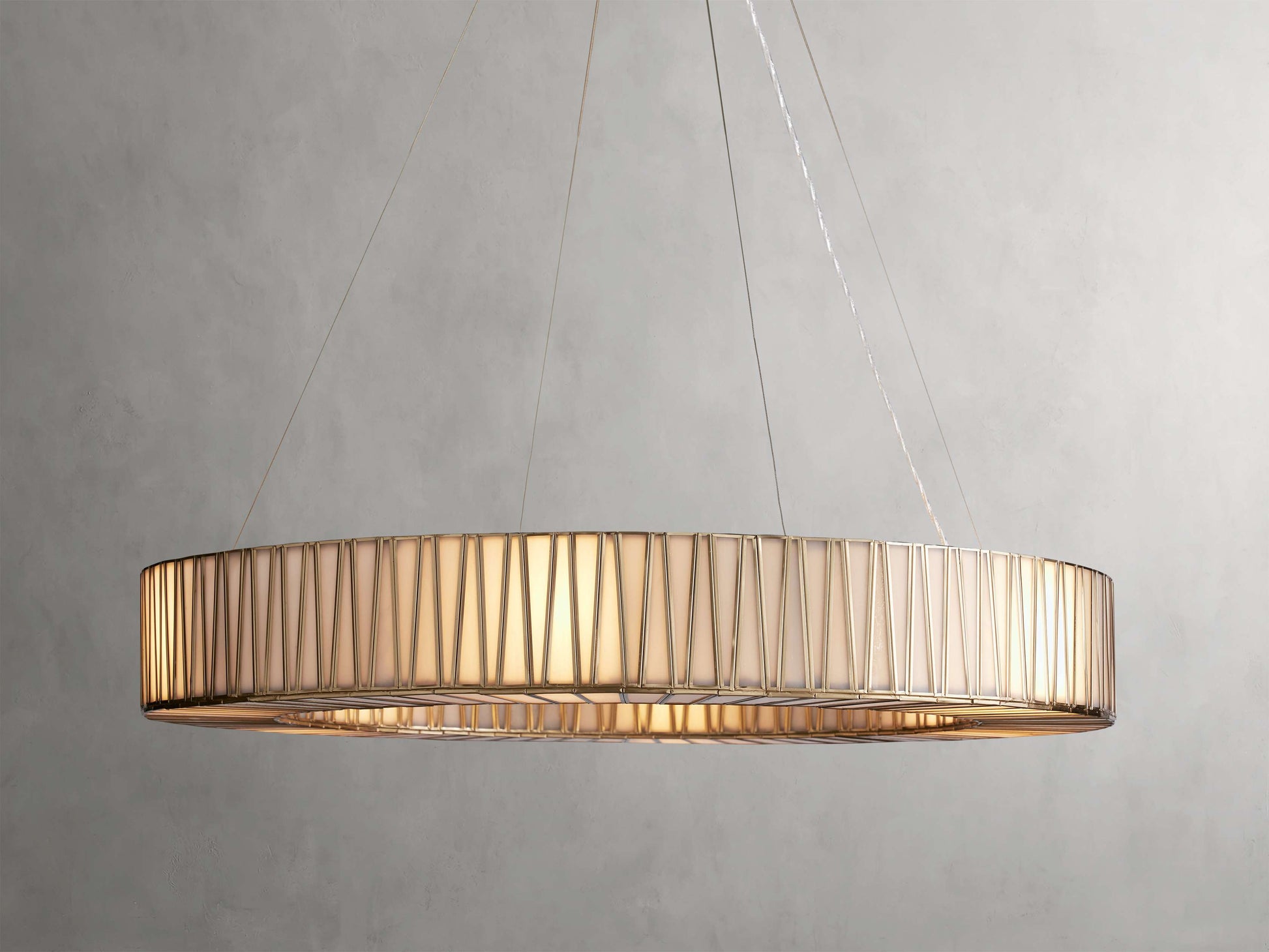 Mid-Century Blown Glass Cable Chandelier