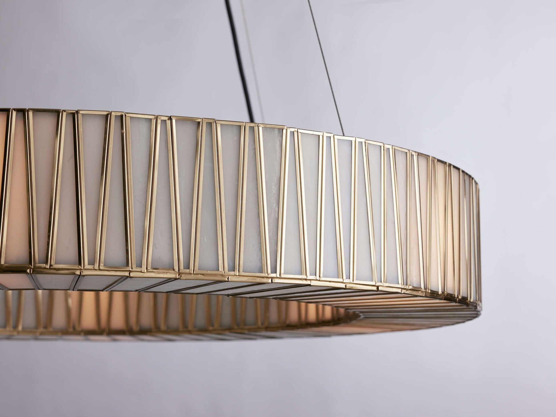 Mid-Century Blown Glass Cable Chandelier