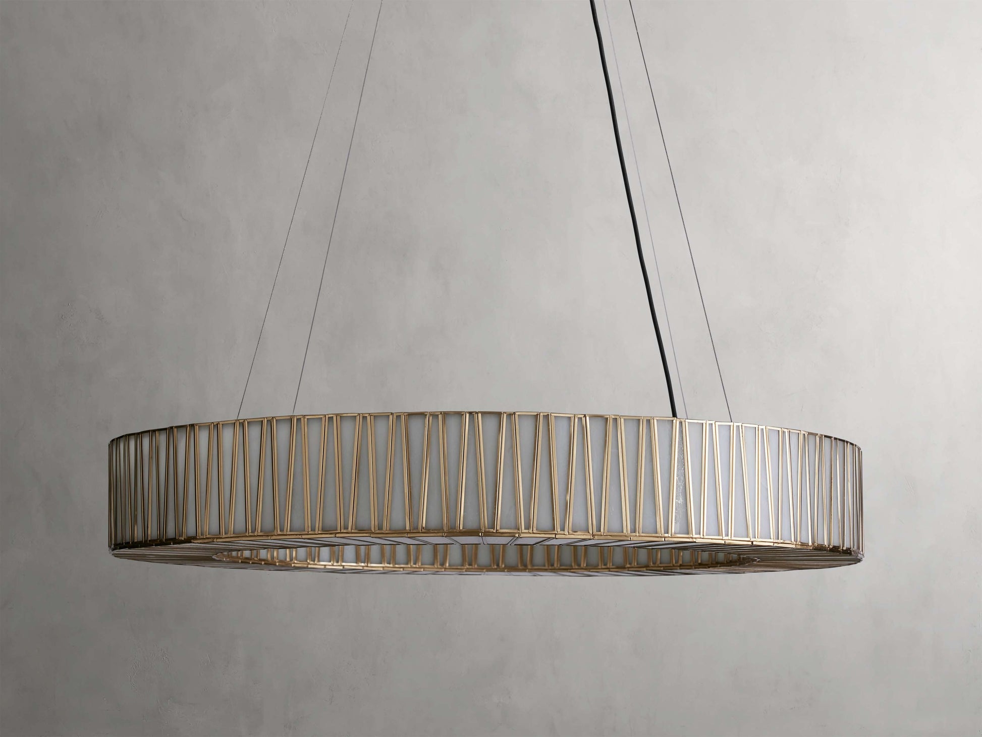Mid-Century Blown Glass Cable Chandelier