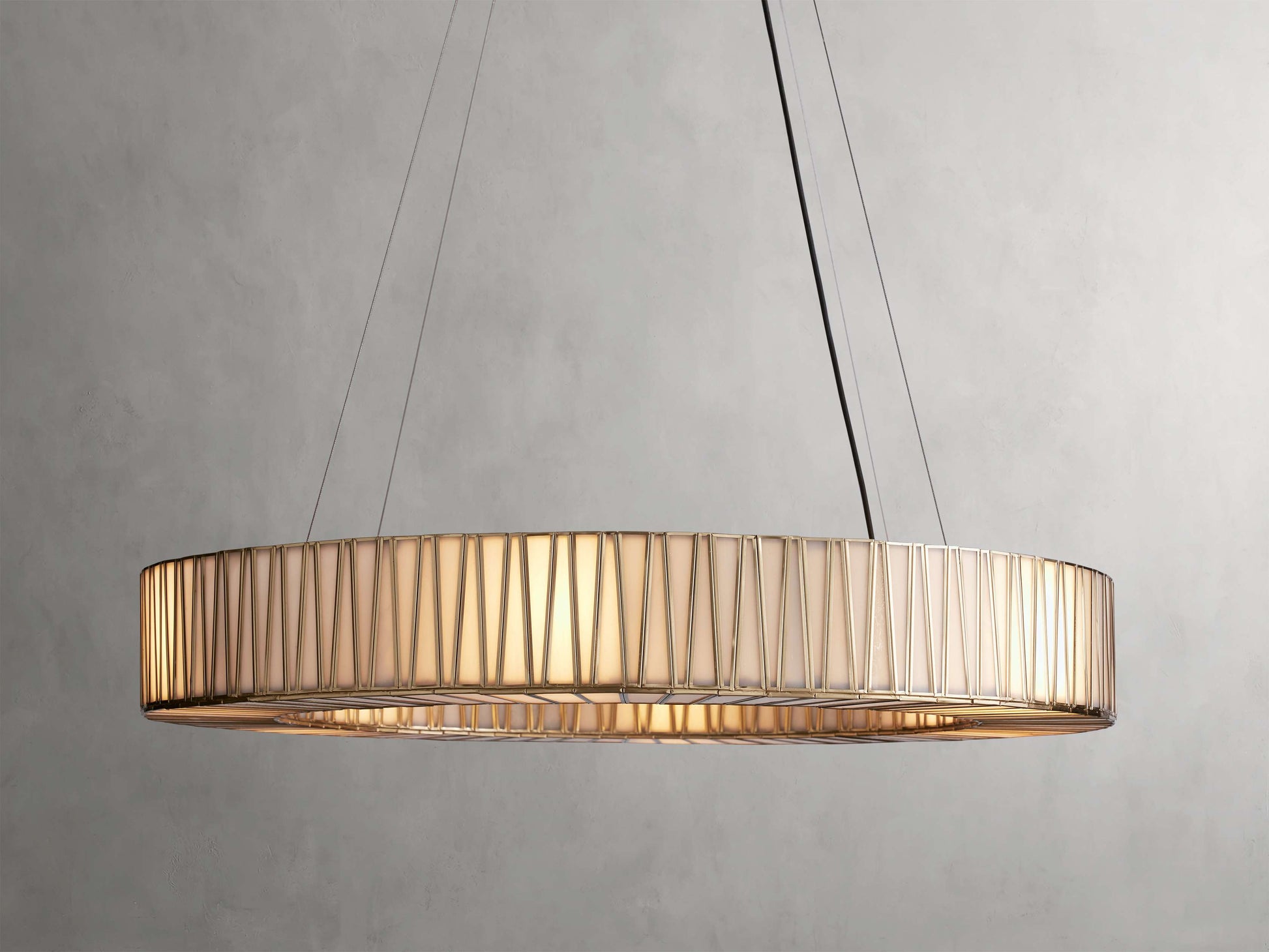 Mid-Century Blown Glass Cable Chandelier