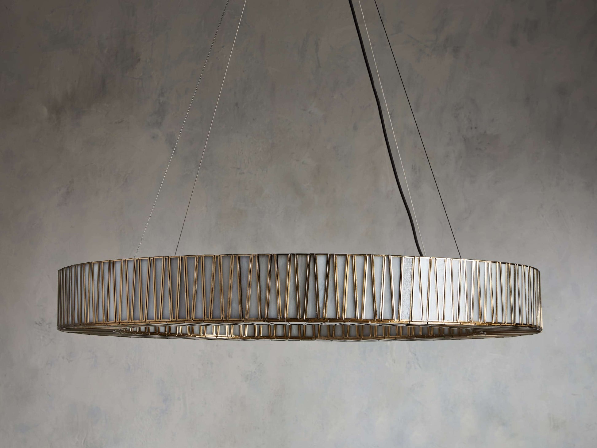 Mid-Century Blown Glass Cable Chandelier