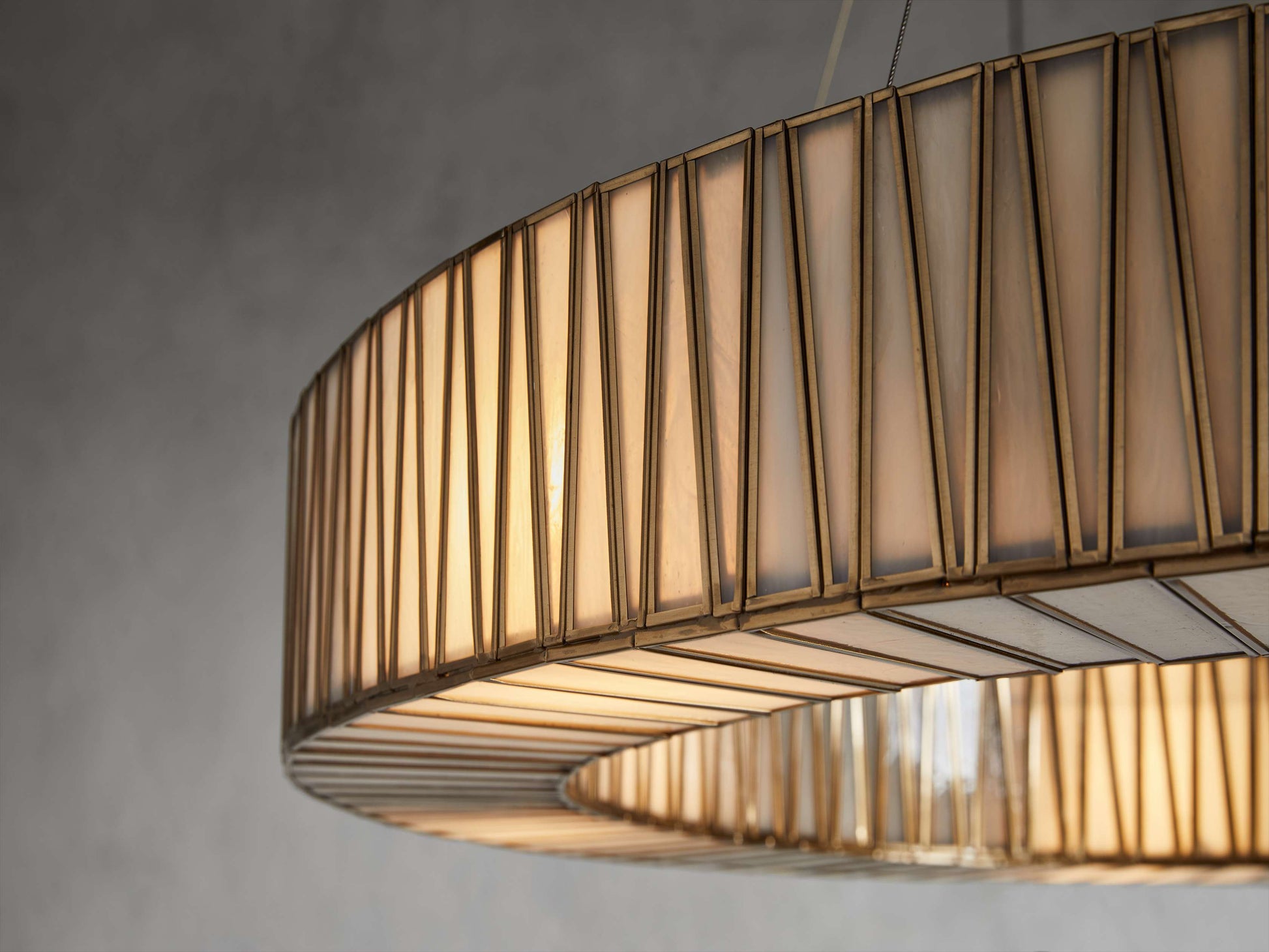 Mid-Century Blown Glass Cable Chandelier