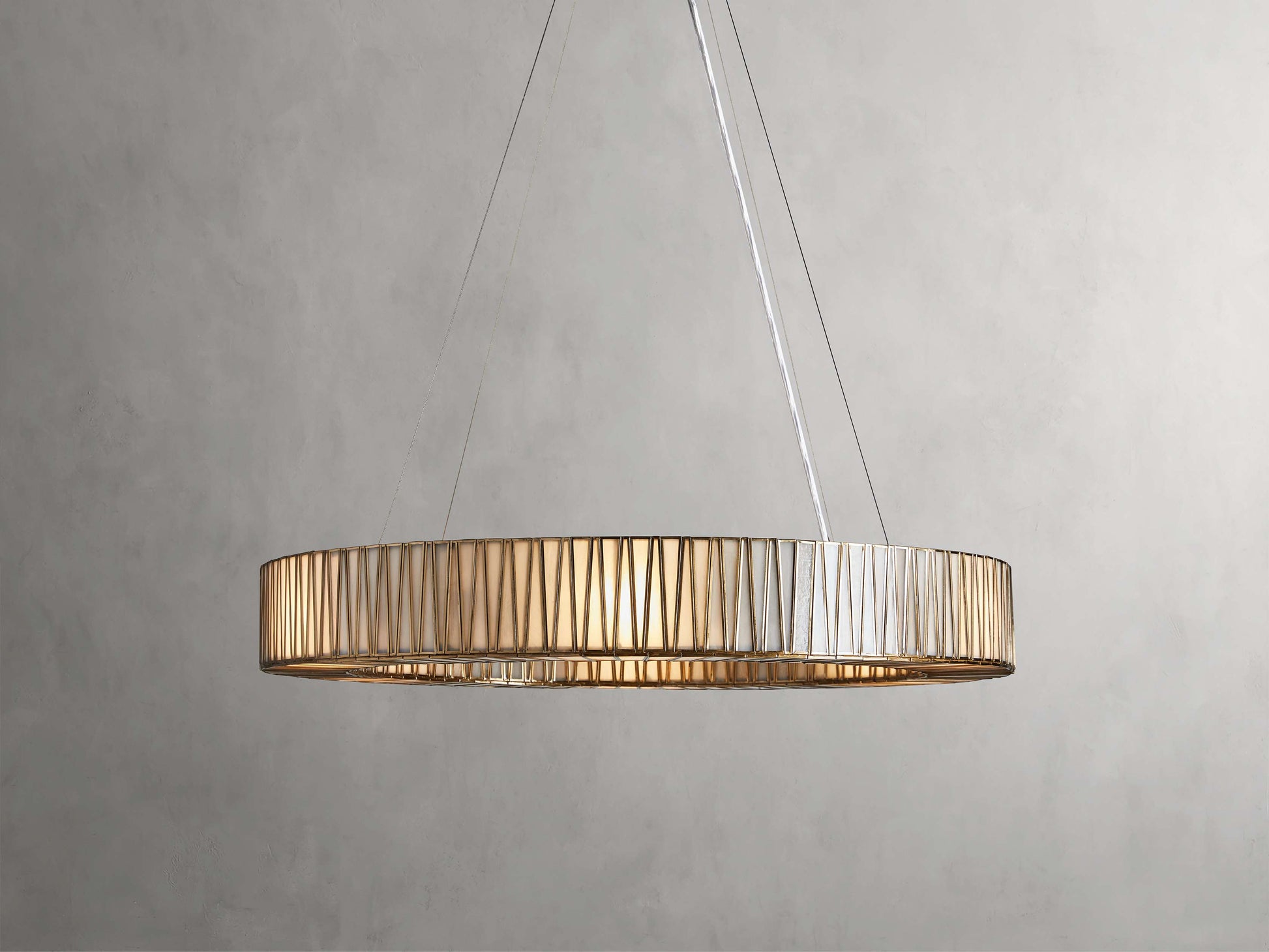 Mid-Century Blown Glass Cable Chandelier
