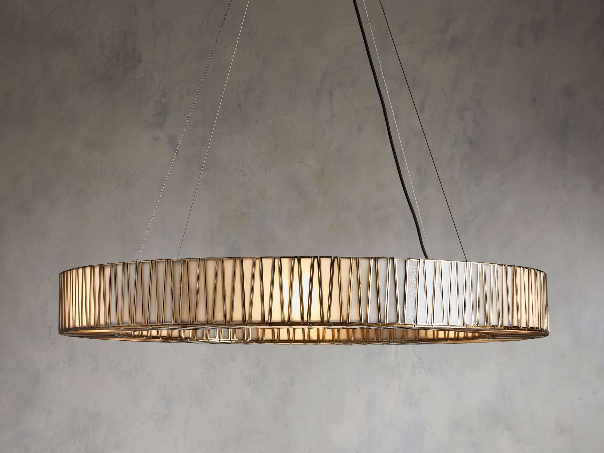 Mid-Century Blown Glass Cable Chandelier