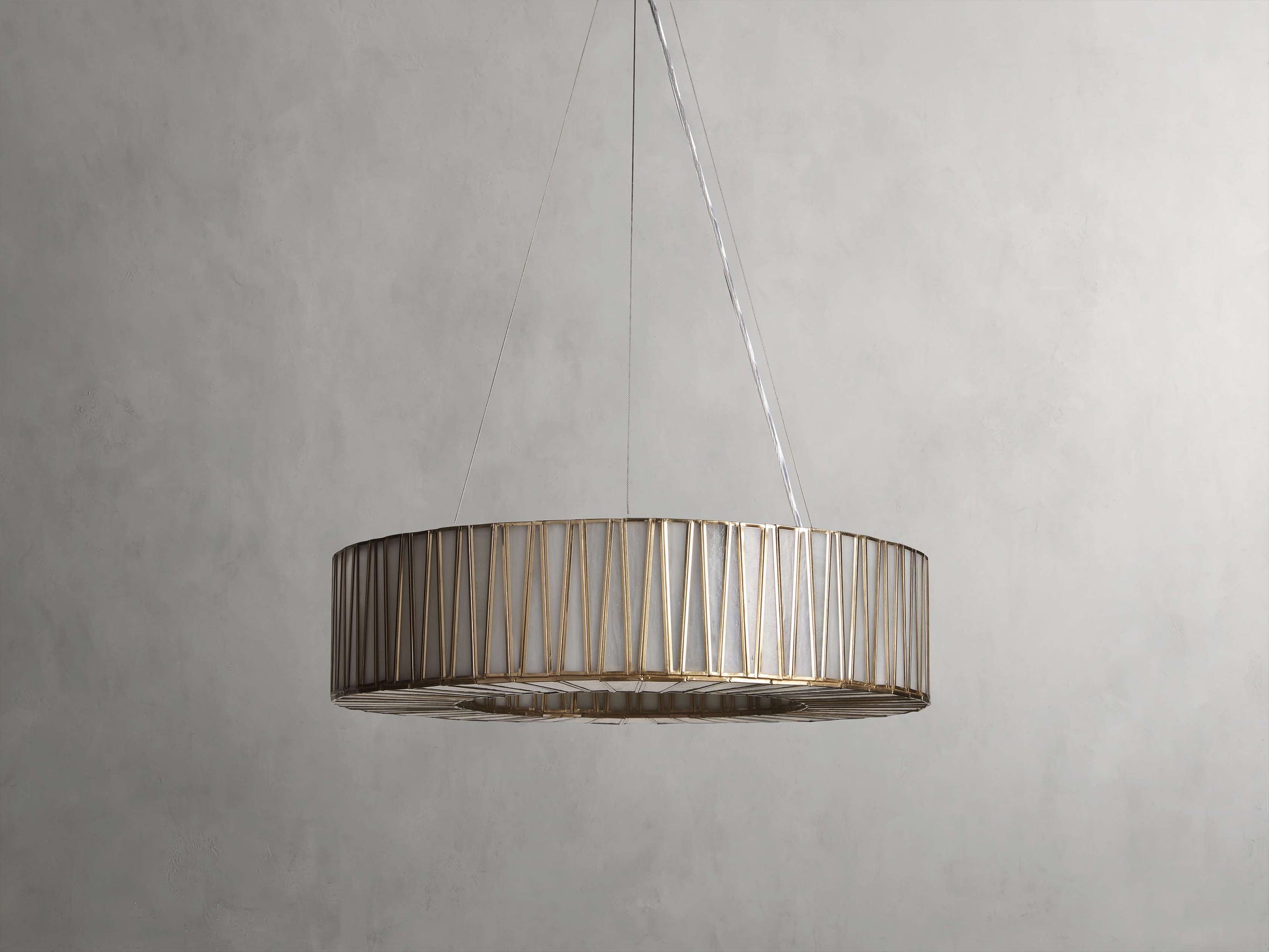 Mid-Century Blown Glass Cable Chandelier