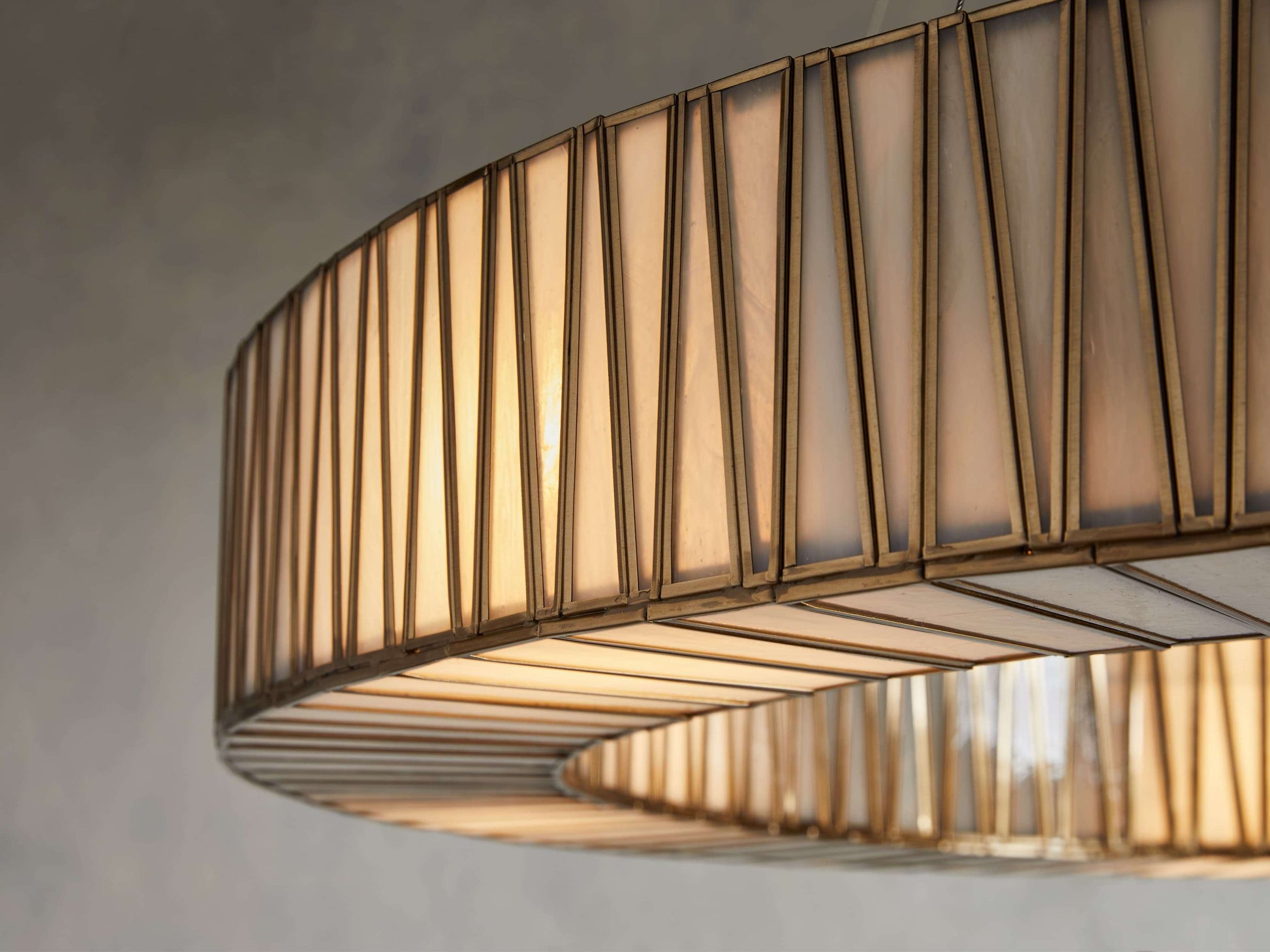 Mid-Century Blown Glass Cable Chandelier