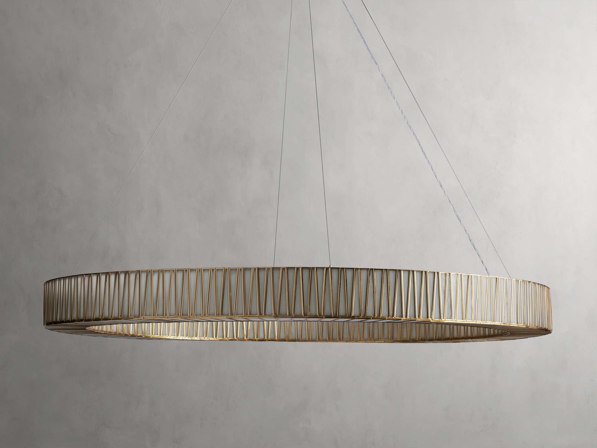 Mid-Century Blown Glass Cable Chandelier