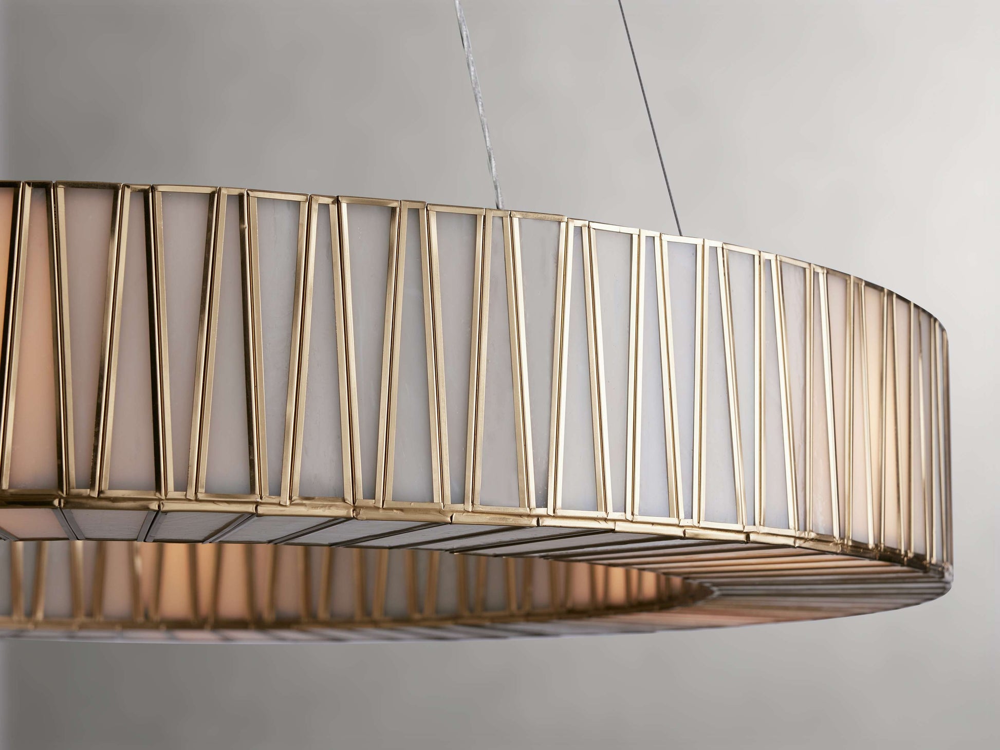 Mid-Century Blown Glass Cable Chandelier