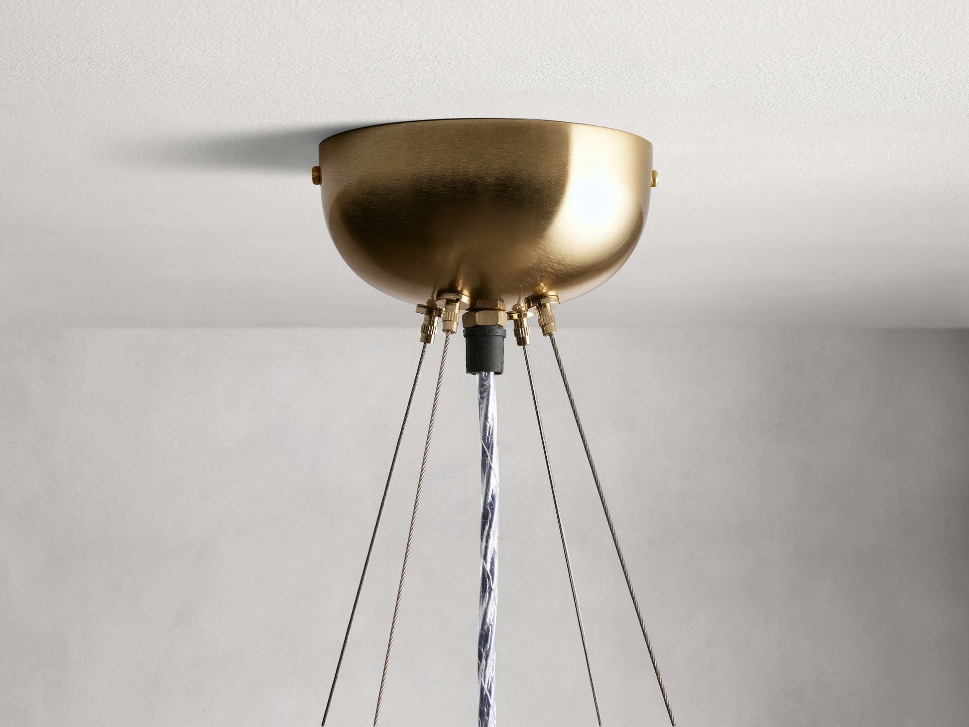 Mid-Century Blown Glass Cable Chandelier