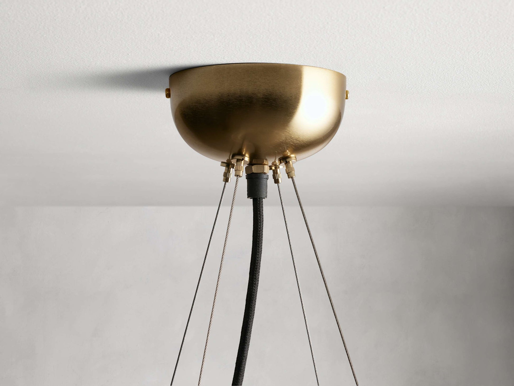 Mid-Century Blown Glass Cable Chandelier