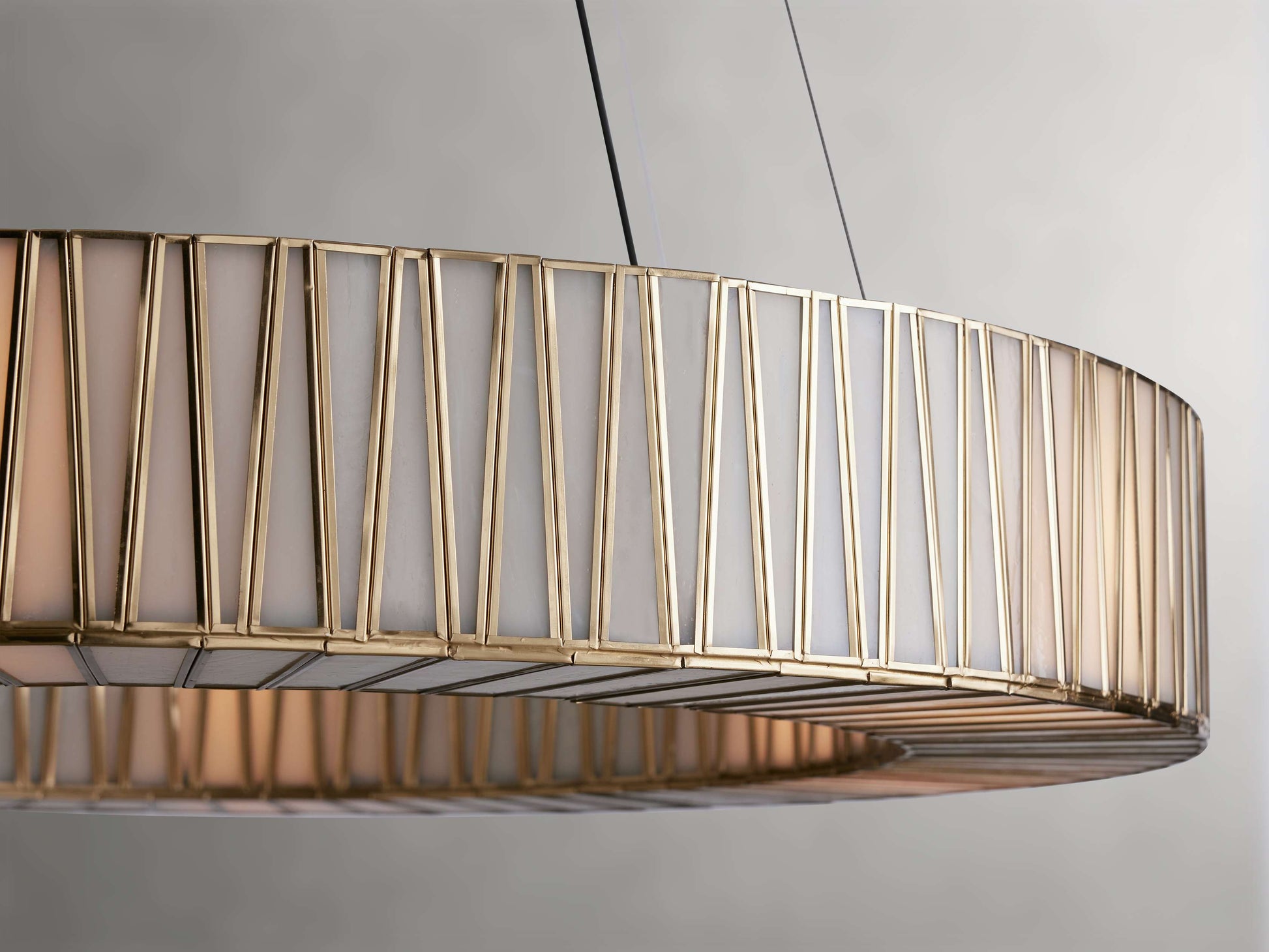 Mid-Century Blown Glass Cable Chandelier
