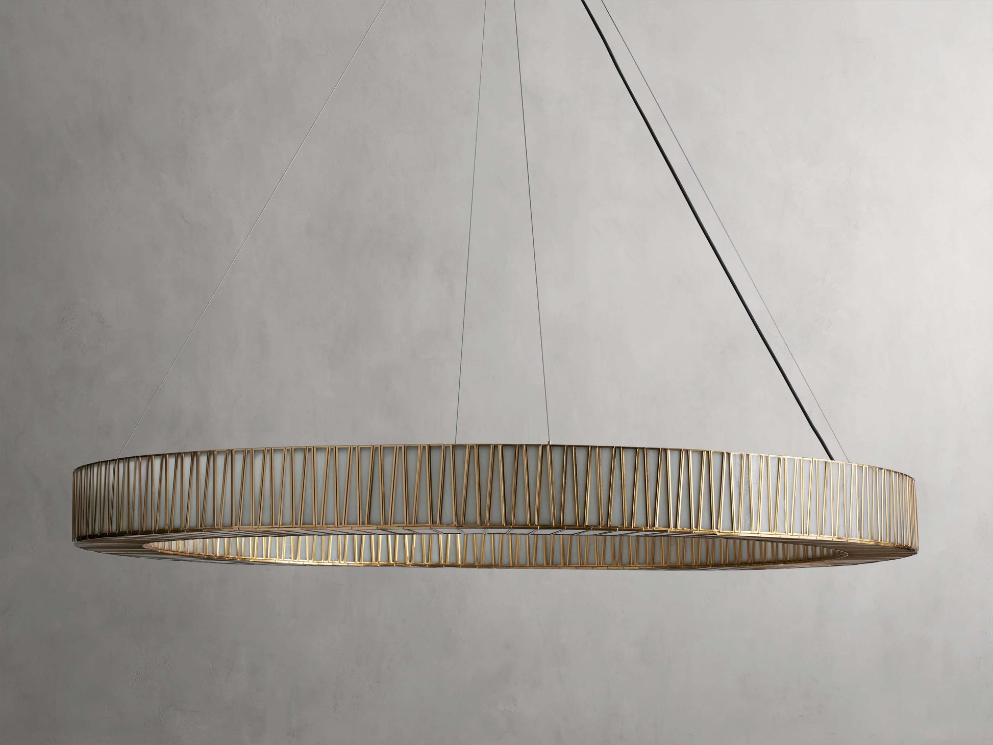 Mid-Century Blown Glass Cable Chandelier