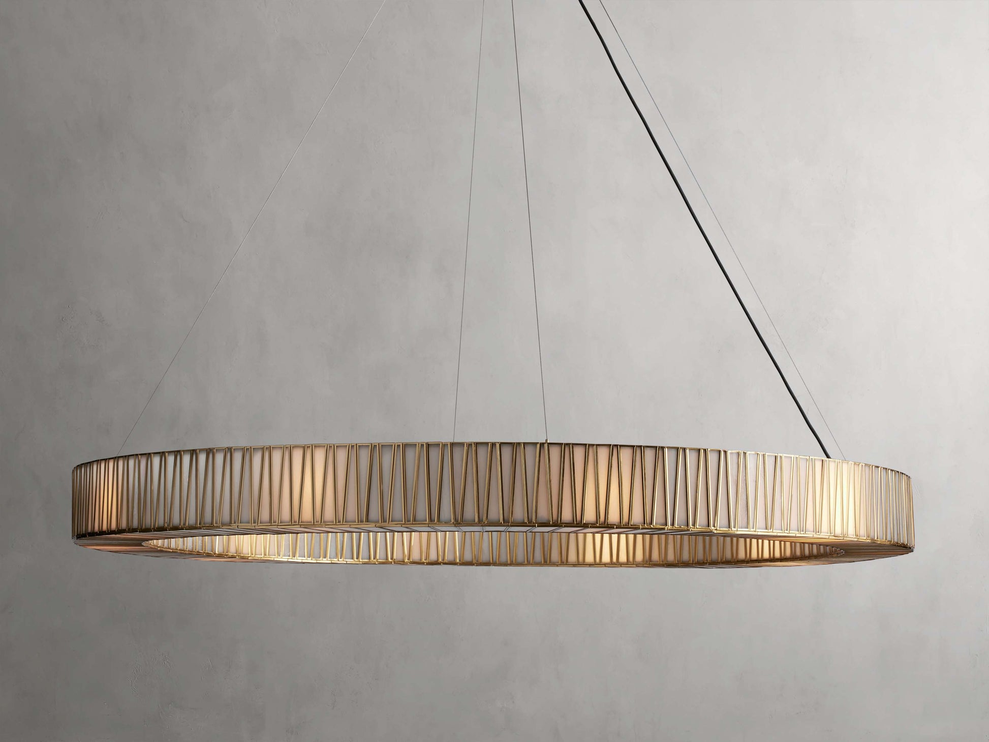 Mid-Century Blown Glass Cable Chandelier