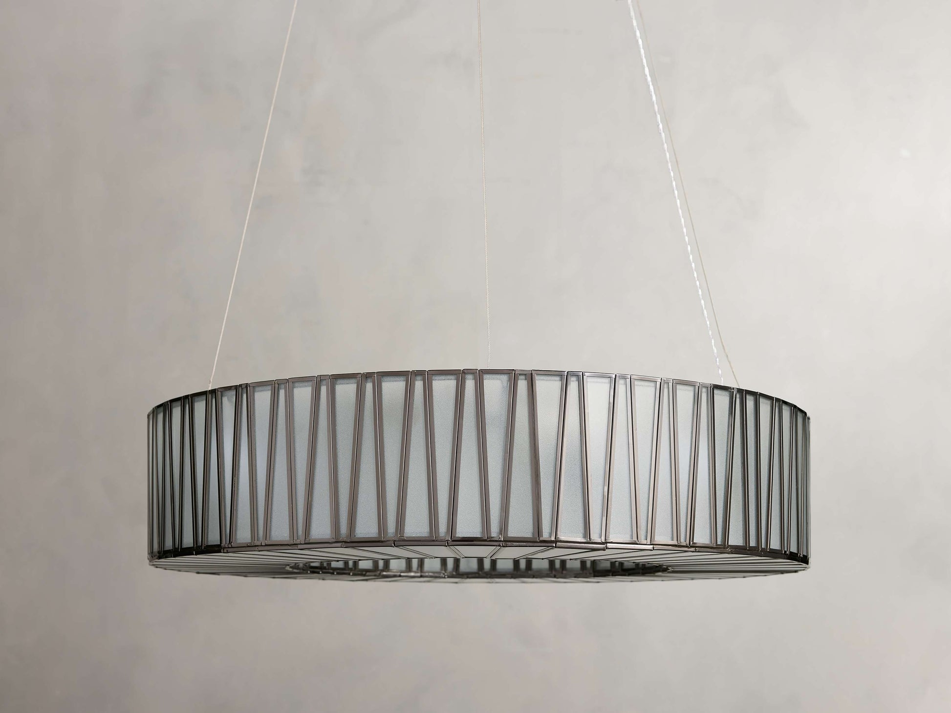 Mid-Century Blown Glass Cable Chandelier