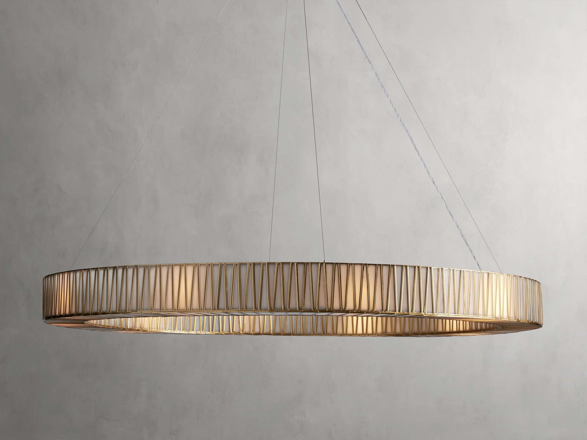 Mid-Century Blown Glass Cable Chandelier