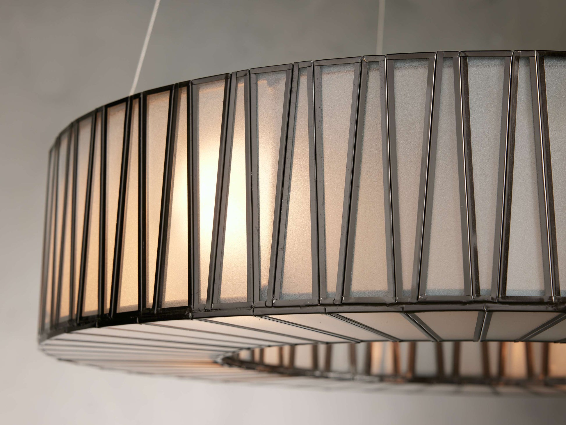 Mid-Century Blown Glass Cable Chandelier