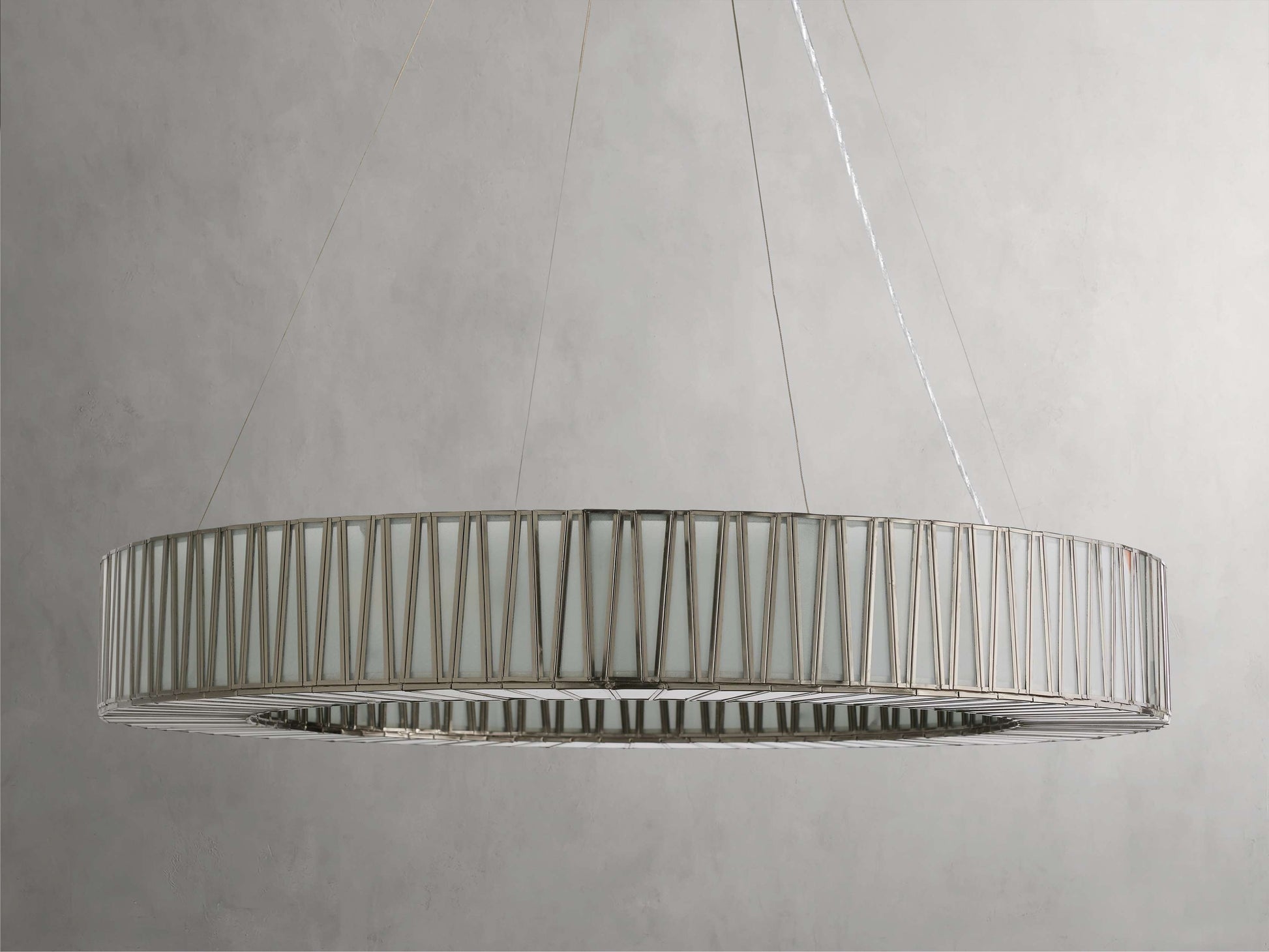 Mid-Century Blown Glass Cable Chandelier