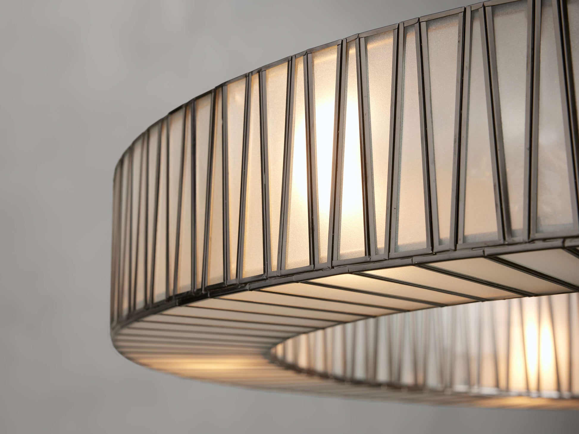 Mid-Century Blown Glass Cable Chandelier