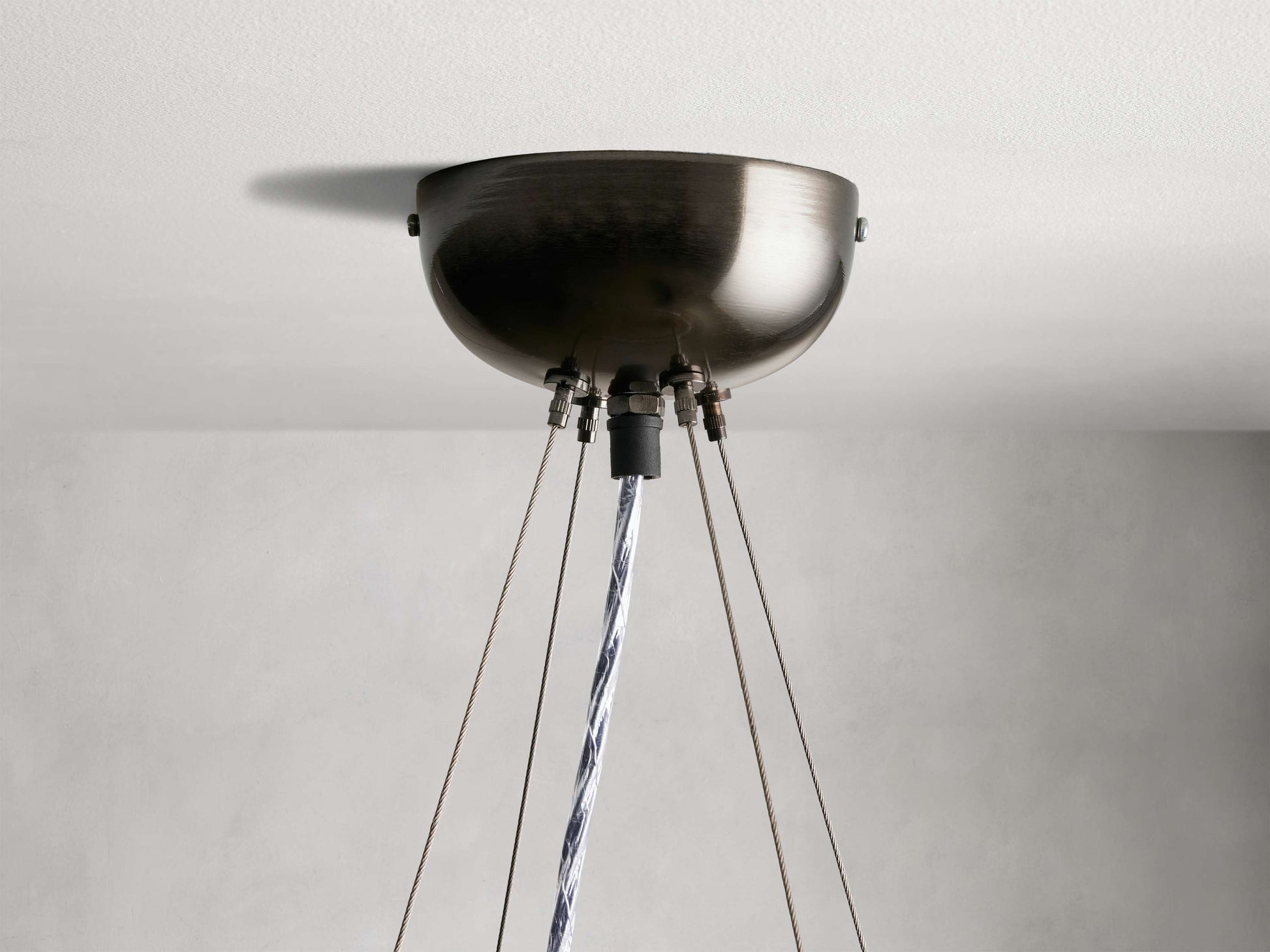 Mid-Century Blown Glass Cable Chandelier