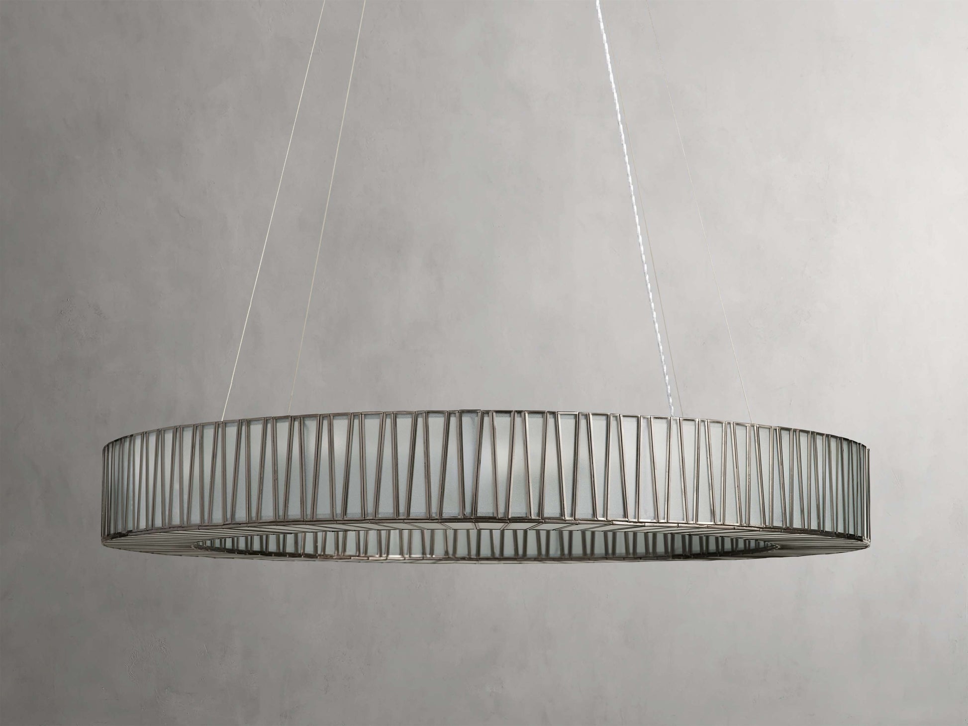 Mid-Century Blown Glass Cable Chandelier